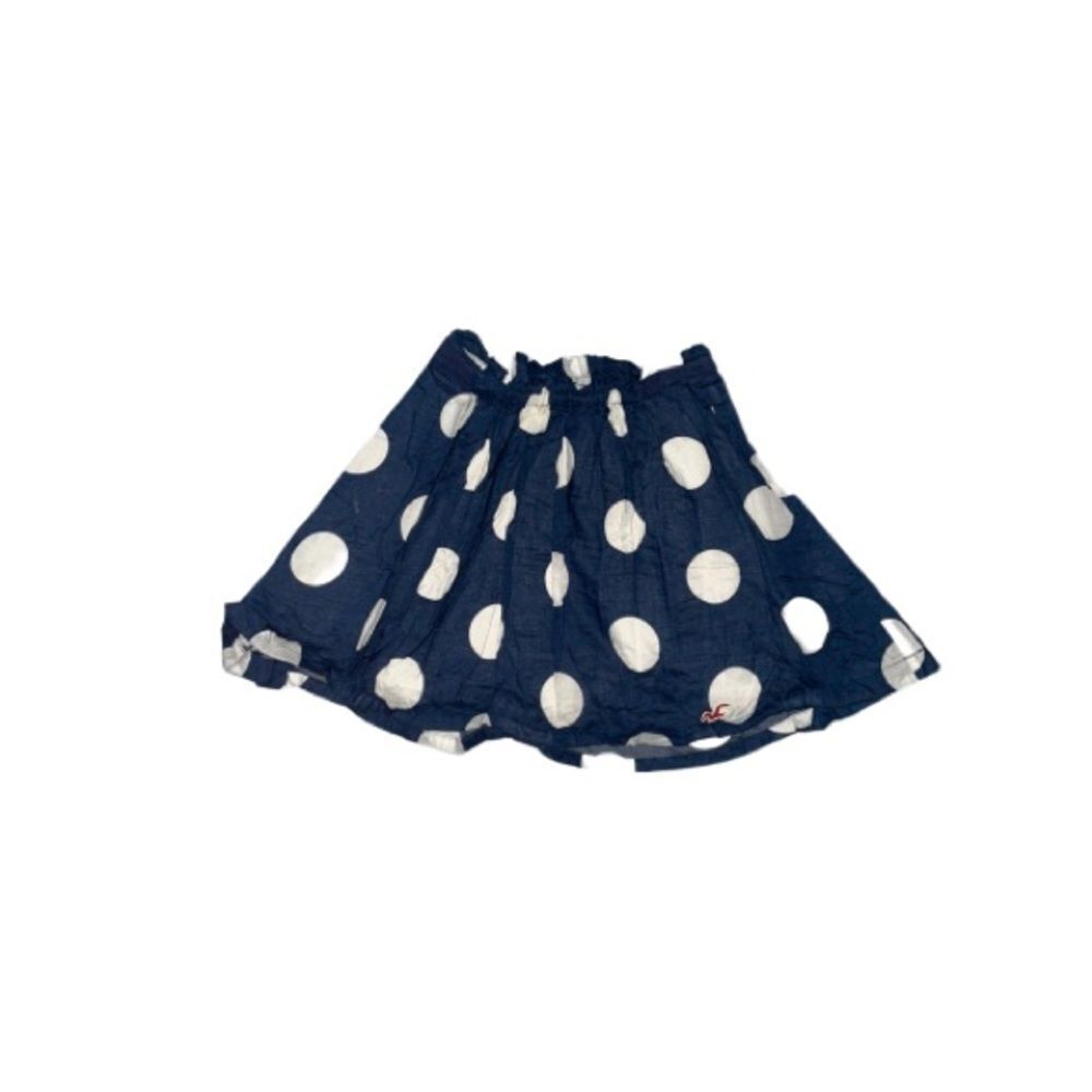 Hollister Polka Dot Skirt Navy Blue & White Sailor Nautical Preppy